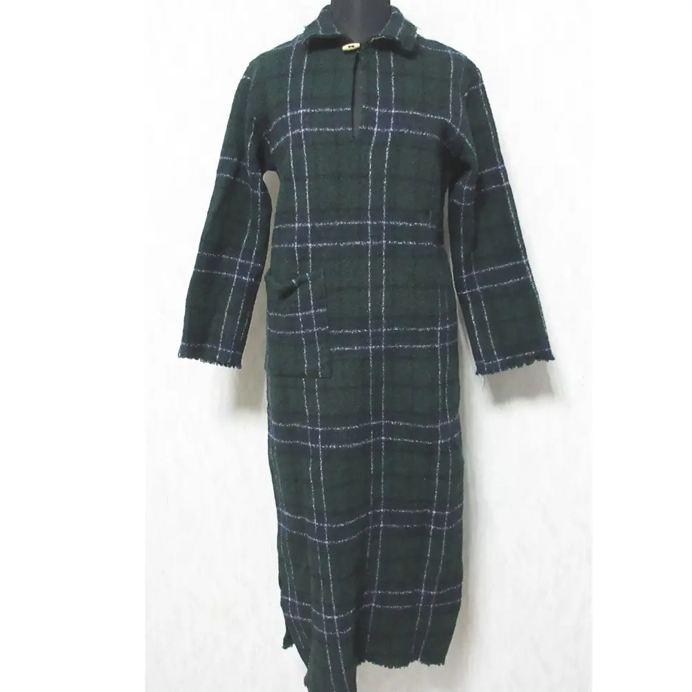 45R フォーティーファイブアール チェック柄 ウール 七分袖 Iライン