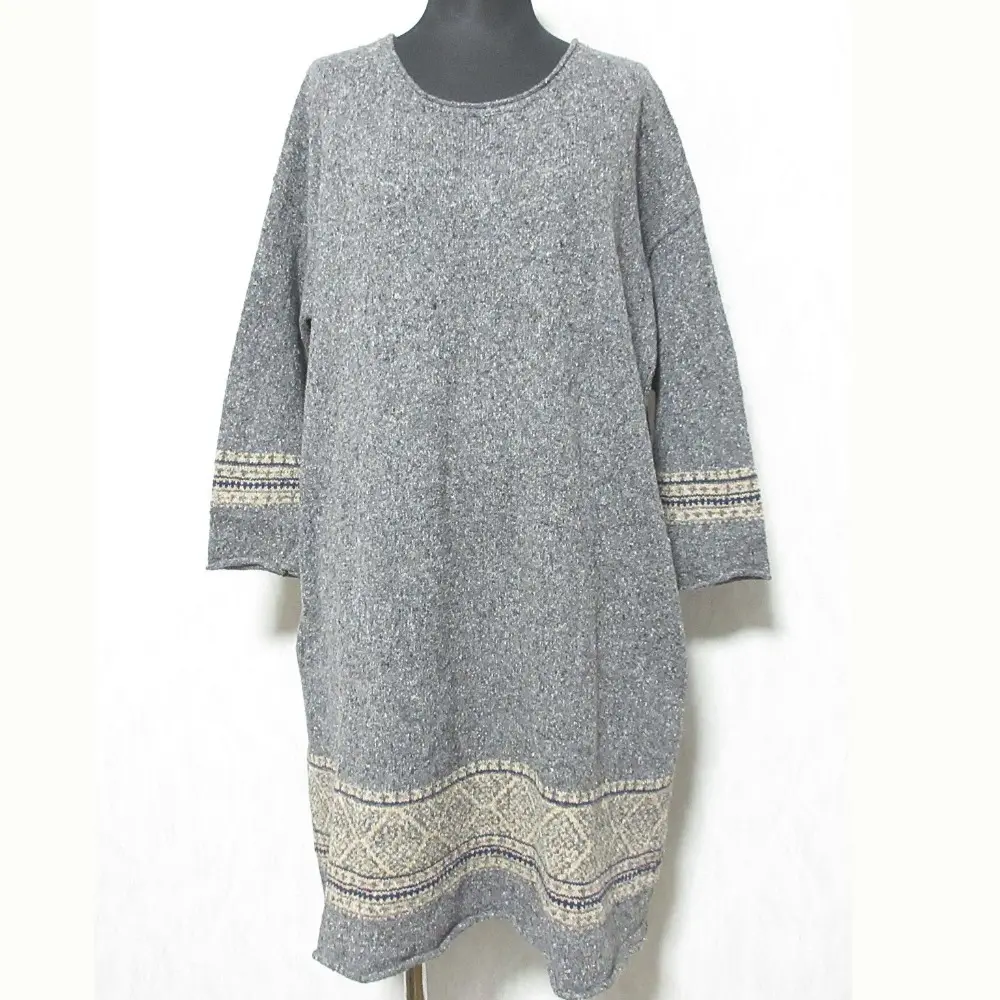 45' 45R フォーティーファイブアール 長袖 ひざ丈 ジャガードニット