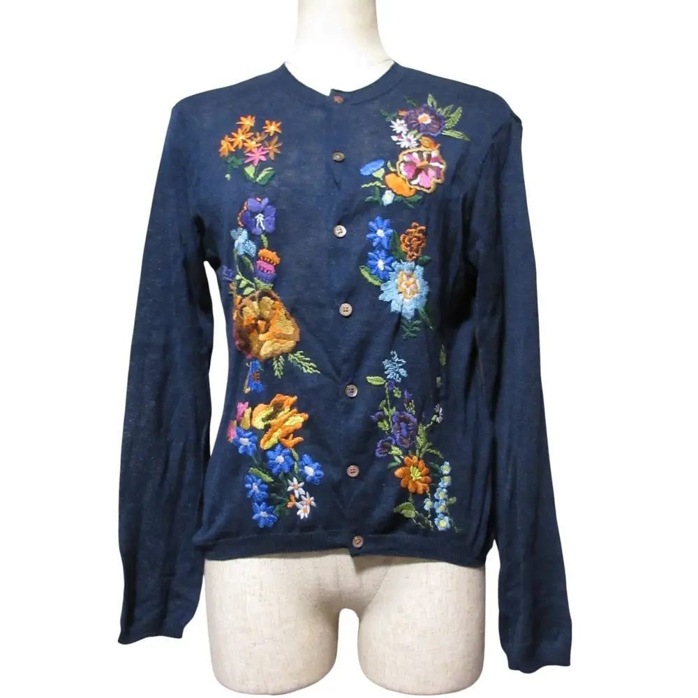 45R フォーティファイブアール 花刺繍 クルーネック ギマニット