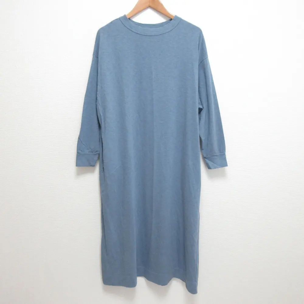 【未使用品】45R カットソーワンピース ブルー 45R フォーティーファイブアール 長袖 ロング カットソーワンピース