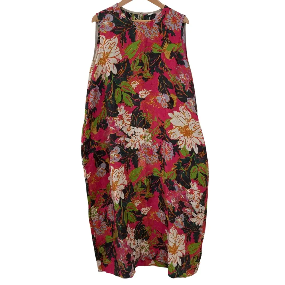 45R フォーティファイブアール 花柄 リネンコットン ノースリーブ