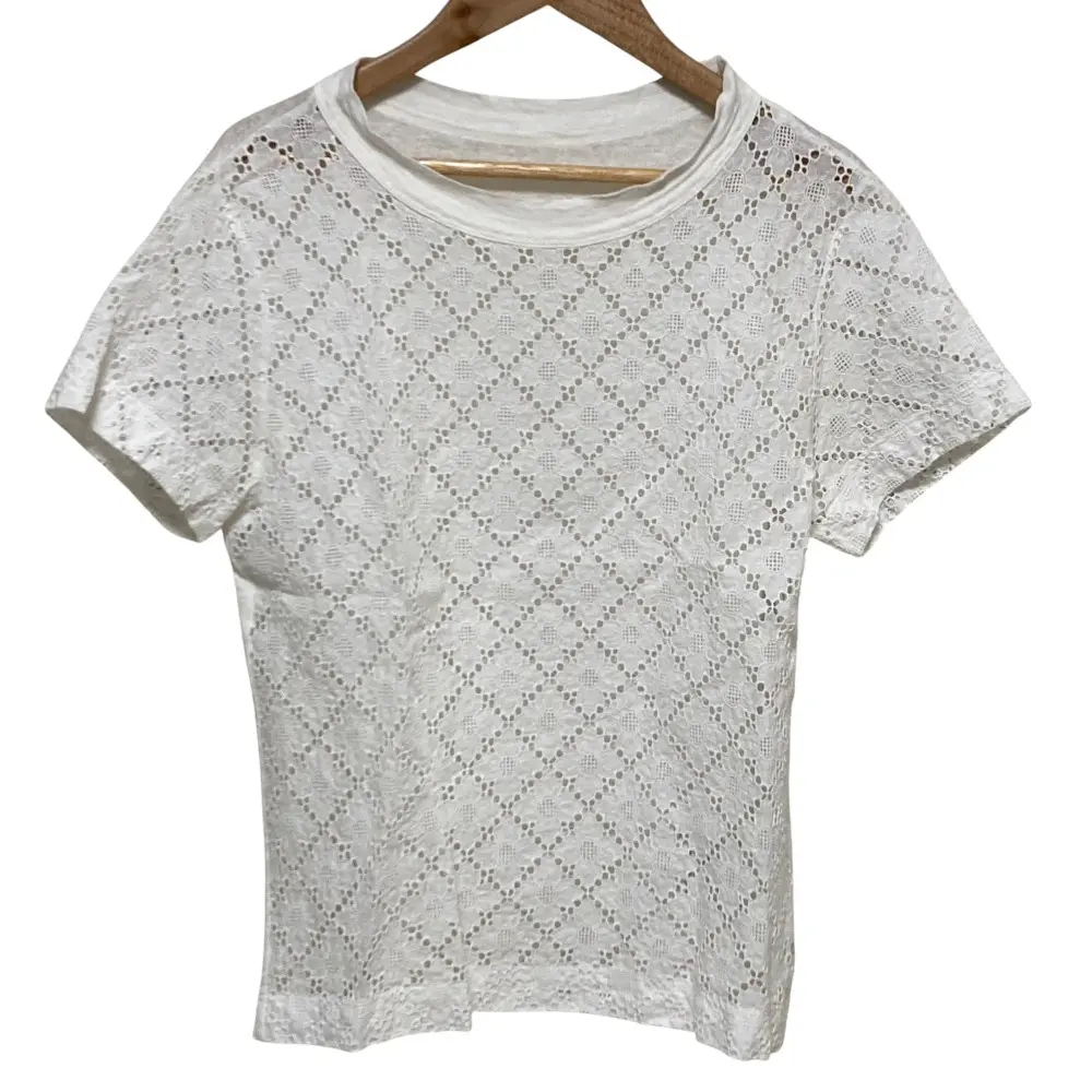45R フォーティファイブアール リネン天竺のカットワークテントTシャツ ショートスリーブ カットソー 5057282 サイズ2 ホワイト