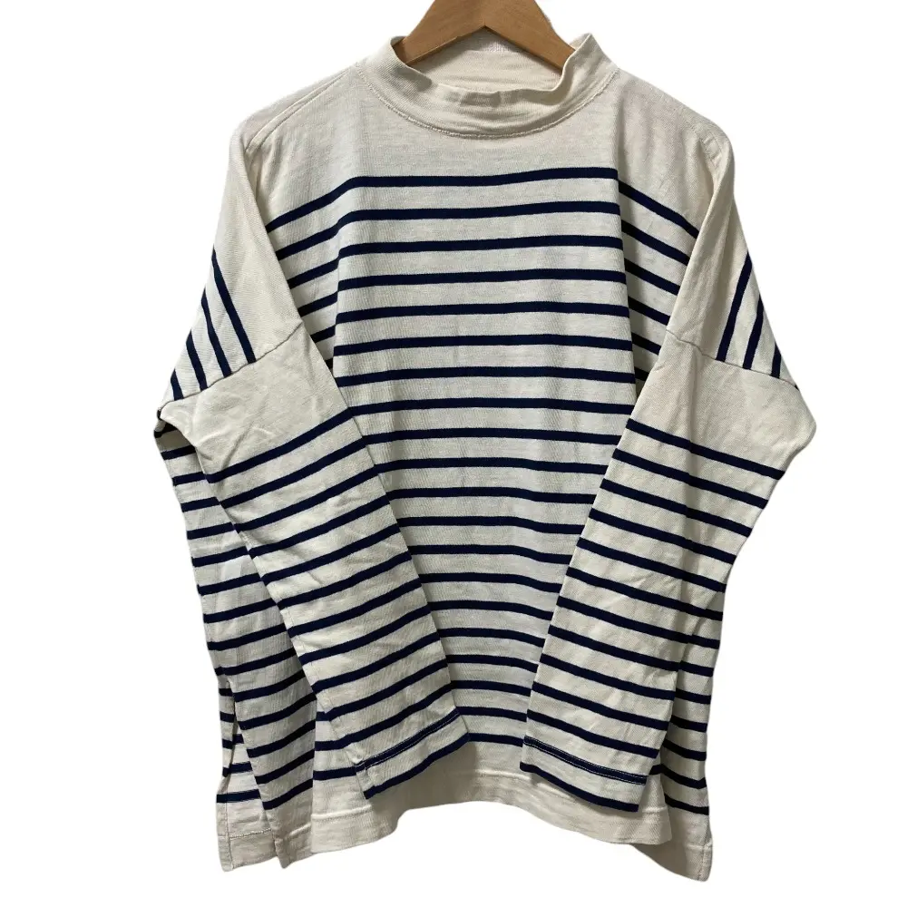 45R フォーティーファイブアール バスクのビッグTシャツ ホワイト×ネイビー