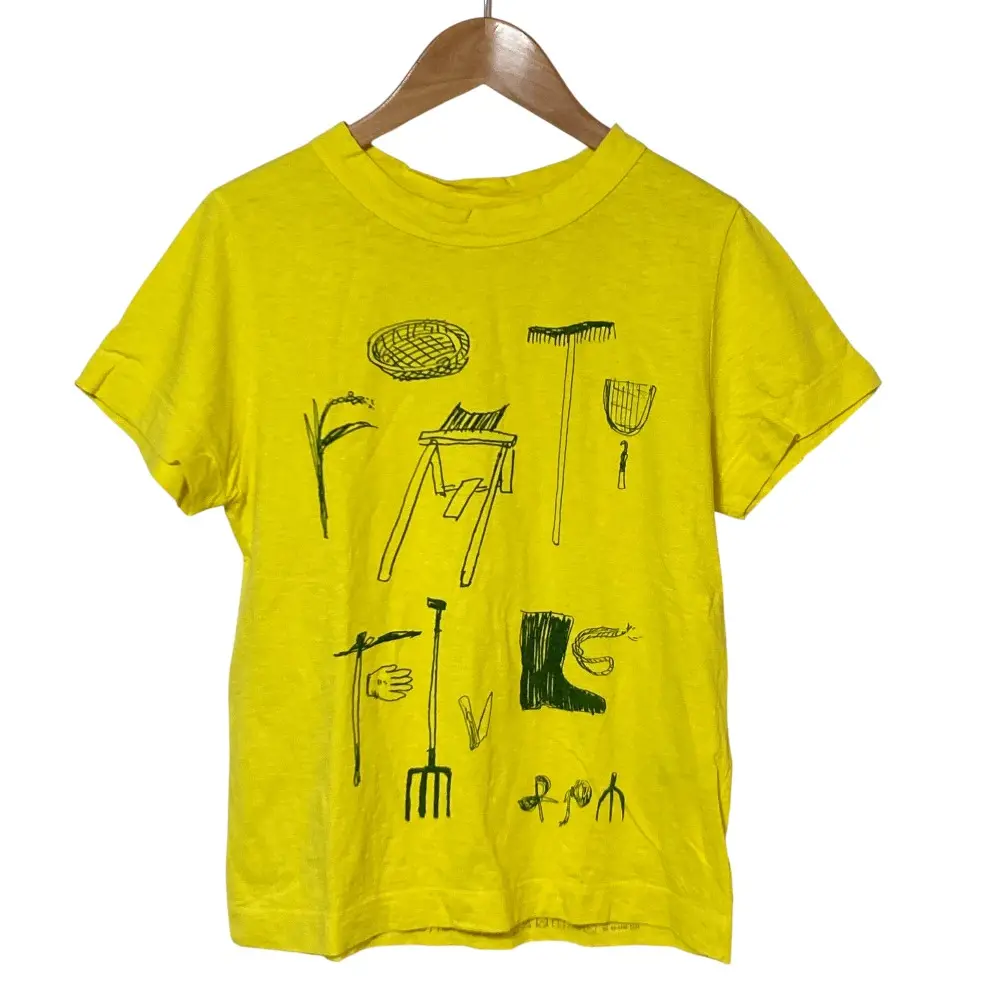 45R フォーティファイブアール 農具プリントTシャツ サイズ3 イエロー
