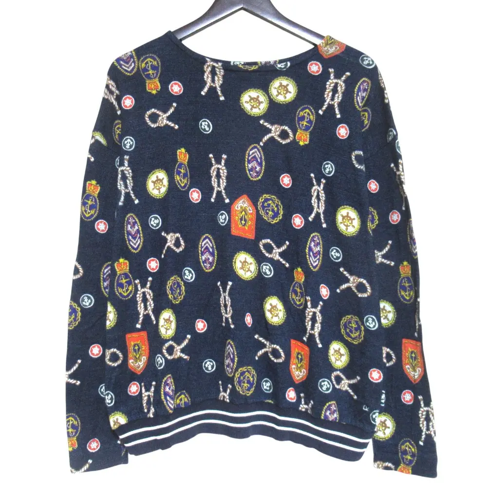 45R フォーティーファイブアール インディゴ 超 ガーゼ プリント T-SHIRT Tシャツ 7017062 サイズ3 ネイビー