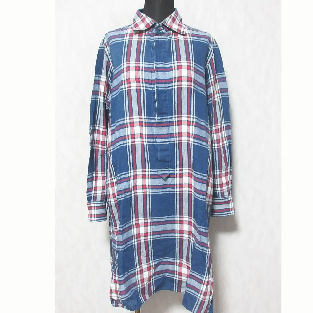 45R フォーティファイブアール チェック柄 シャツワンピース 7033080 サイズ3 ネイビー×レッド系