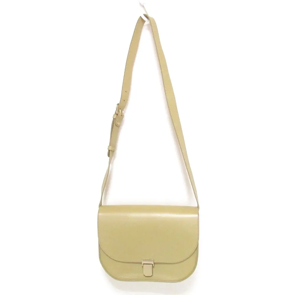 A.P.C. アーペーセー レザー フラップ ショルダーバッグ イエローベージュ