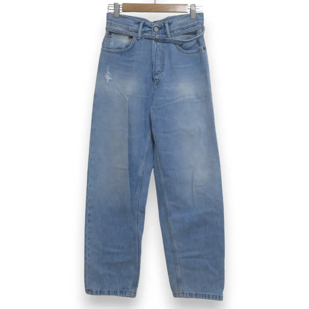 Acne studios アクネステュディオズ 1991 Toj ウォッシュ加工 ベルト付き ワイドジーンズ デニムパンツ EUR24 32 インディゴブルー