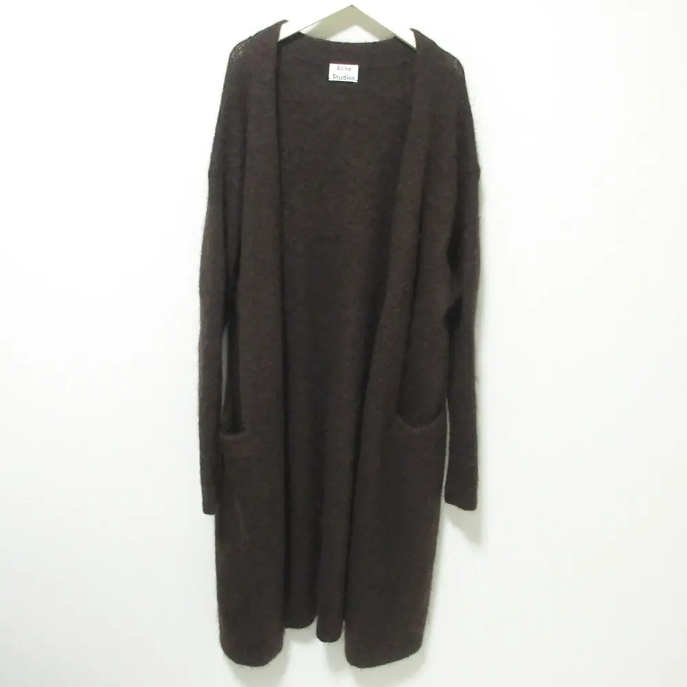 Acne Studios アクネストゥディオズ RAYA MOHAIR モヘアブレンド オーバーサイズ ロング ニットカーディガン A60033 S ブラウン