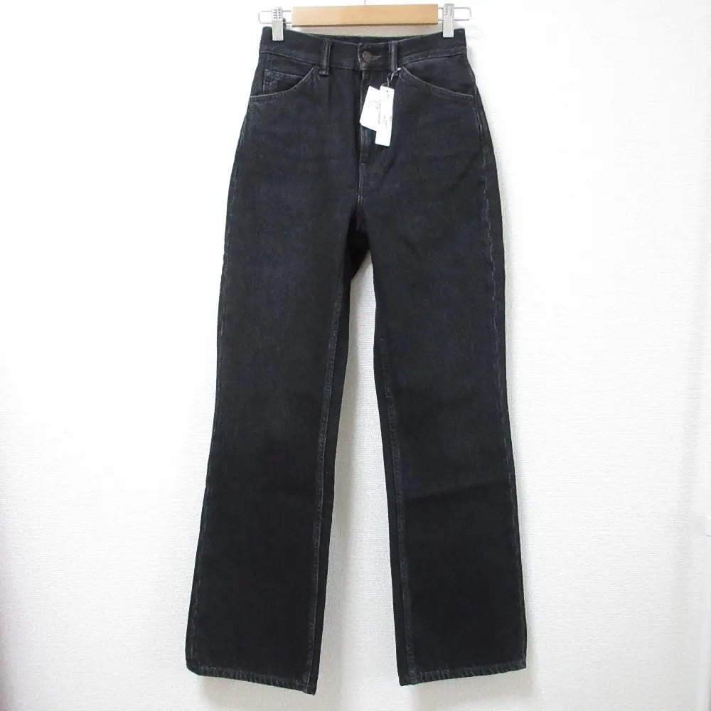 Acne Studios アクネストゥディオズ ヴィンテージ加工 レザーパッチ レギュラーフィットジーンズ 1977 EUR26 ブラック