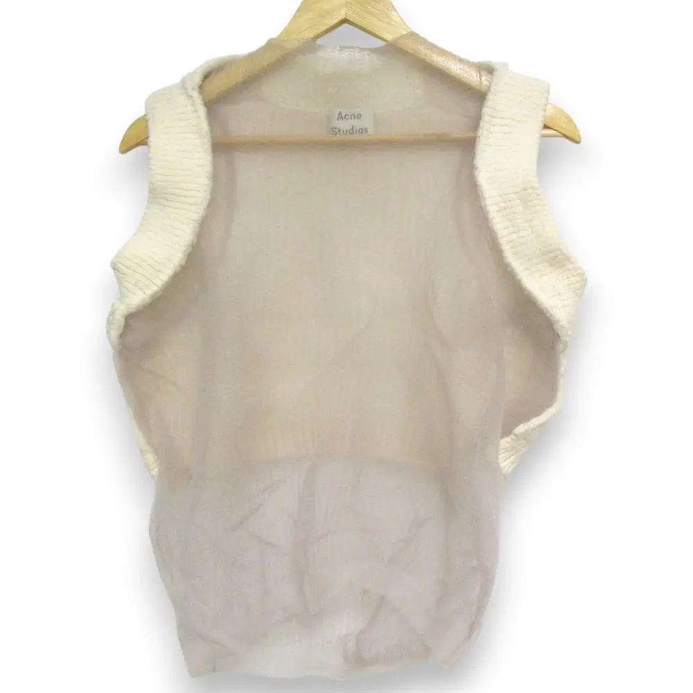 ACNE STUDIOS アクネストゥディオズ ニットドッキング 切替 プルオーバー シアーベスト カットソー オフホワイト系