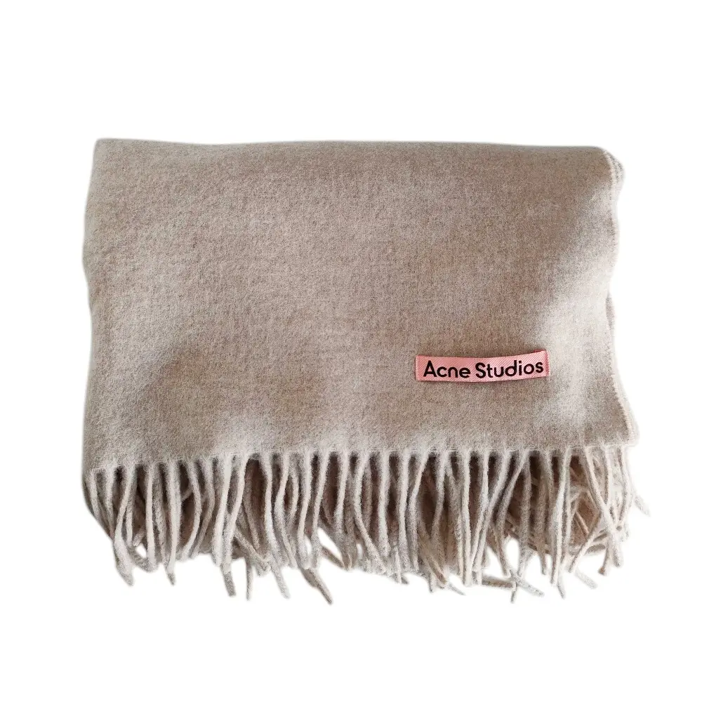 Acne Studios アクネストゥディオズ フリンジウールスカーフ オーバーサイズ 大判 ストール マフラー CA0209 ベージュ系