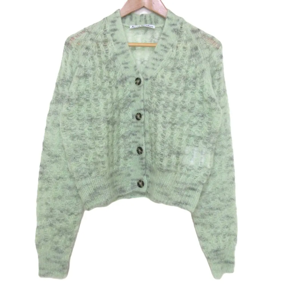 ACNE STUDIOS アクネストゥディオス モヘヤブレンド ニット クロップドカーディガン S グリーン