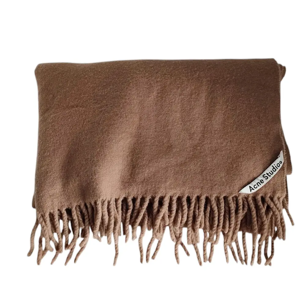 Acne Studios アクネストゥディオズ 大判 フリンジマフラー ストール キャメル