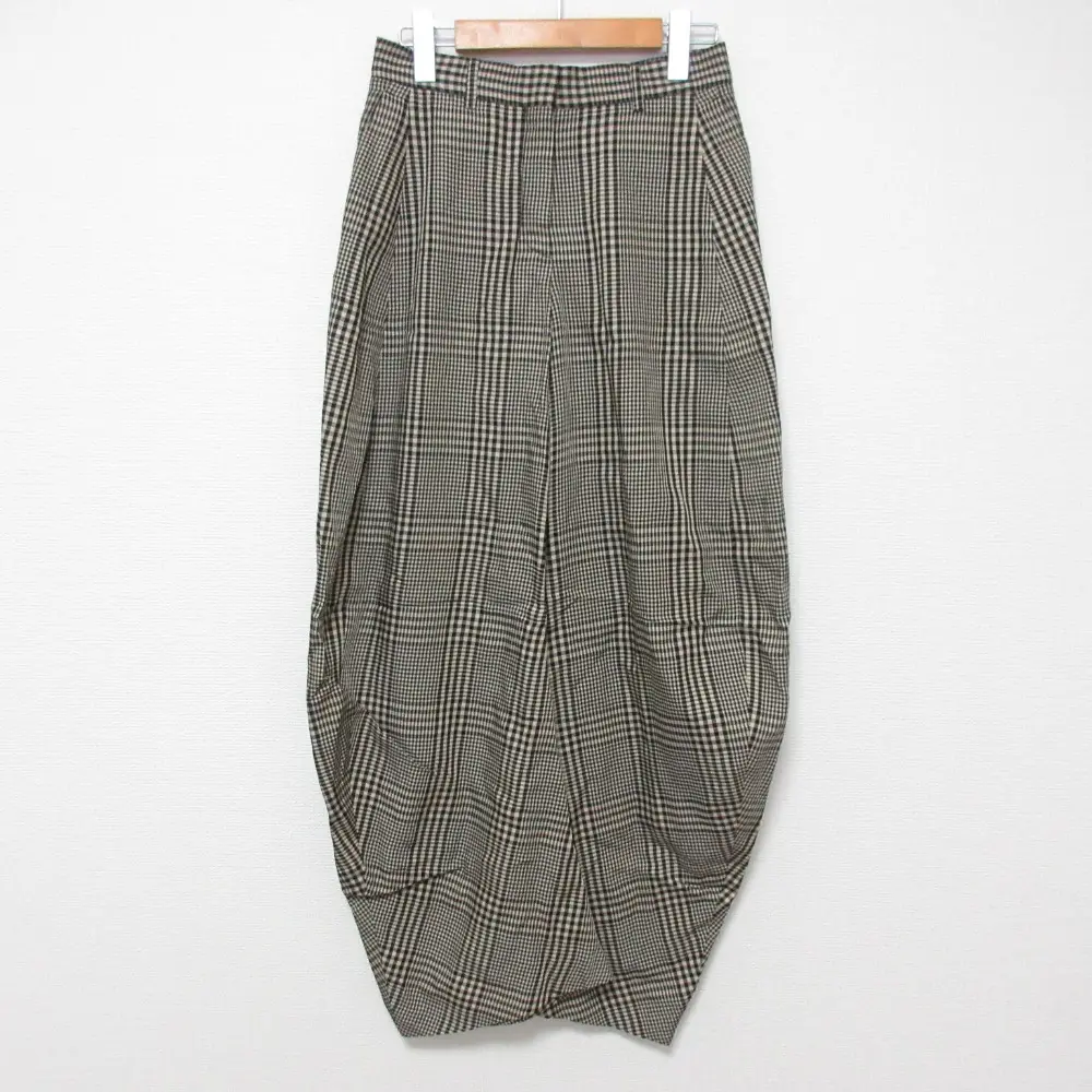 24AW Acne Studios アクネストゥディオズ チェックカーブパンツ TROU001405 サイズ30 ブラック