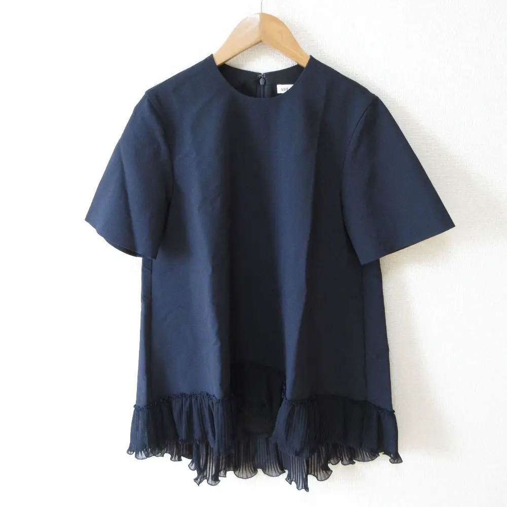 23SS ADEAM アディアム Peony T-shirt プリーツヘム ショートスリーブ Tシャツ カットソー 43857 S ミッドナイトブルーの買取実績【2025年6月買取】