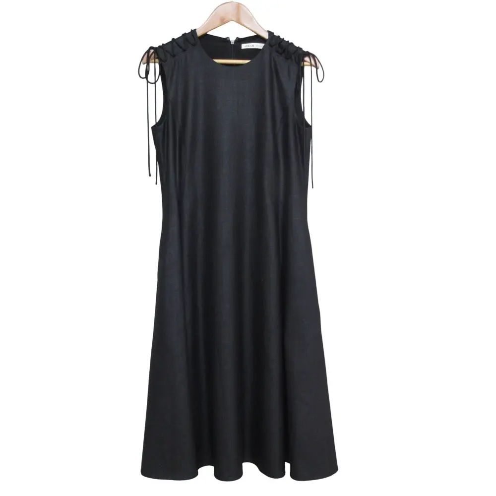 ADEAM アディアム フォクシー ショルダー レースアップ ノースリーブ ドレス ワンピース 41806 サイズ2 ブラック