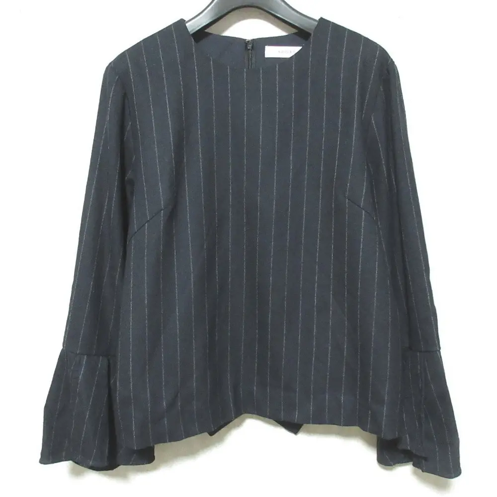 ADORE アドーア ウールストライプブラウス カットソー トップス サイズ38 ネイビー