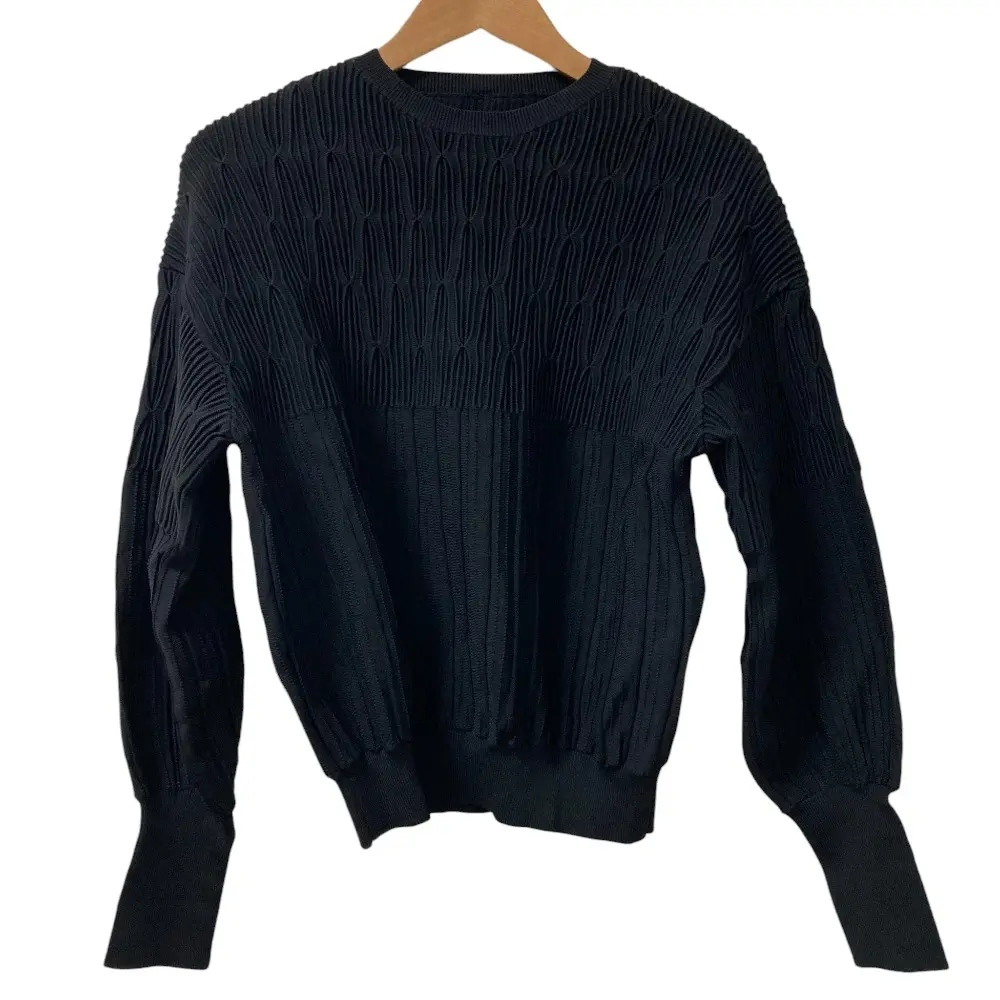 22AW ADORE アドーア ジオメトリック ニット プルオーバー サイズ38 ブラック