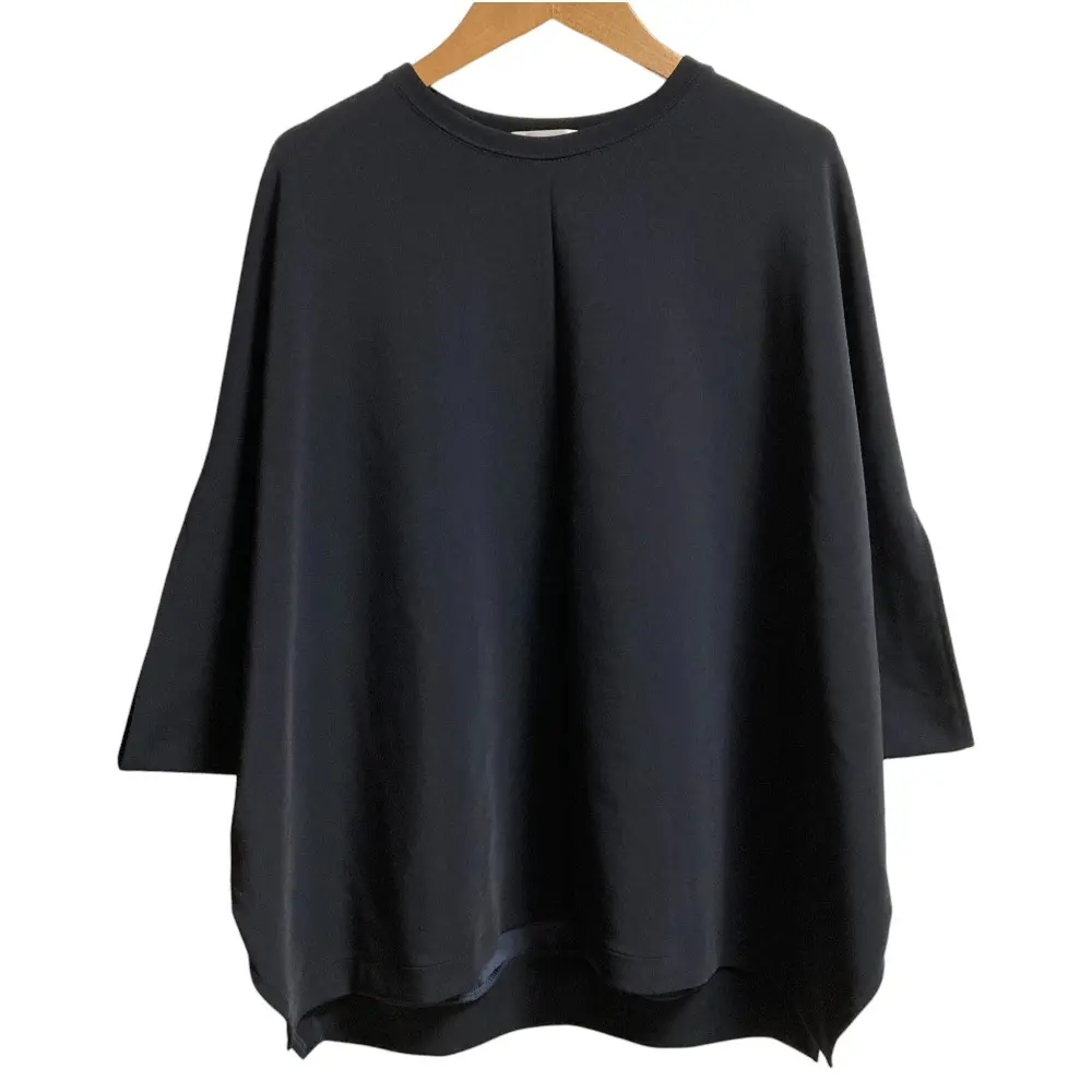 23AW ADORE アドーア マットストレッチダンボールカットソー サイズ38 ネイビー