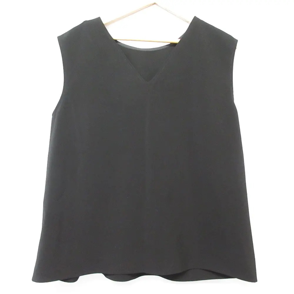 25SS ADORE アドーア コンパクトプレーンストレッチ ノースリブラウス 531-5910426 サイズ38 ブラック