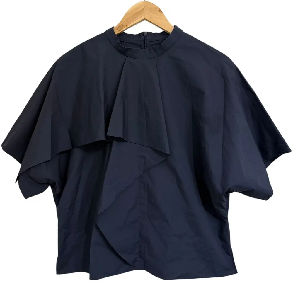 25AW ADORE アドーア クリスピーコットンブラウス サイズ38 ネイビー