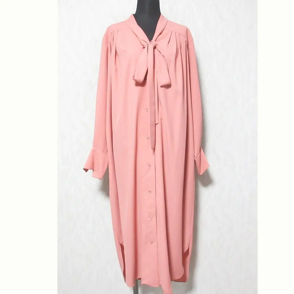 ADORE アドーア プリーツ リボン付き ジョーゼットシャツワンピース 531-1140318 サイズ36 ピンク