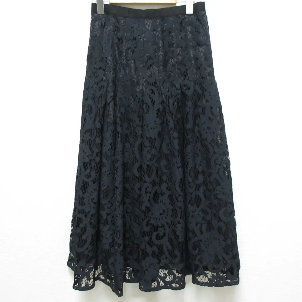 23SS ADORE アドーア レース ロングスカート 531-3120006 サイズ36 ブラック