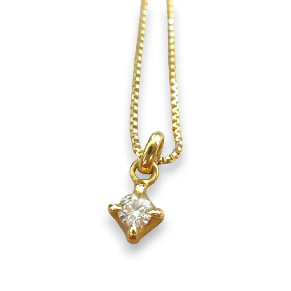 agete アガット 0.05ct K18 1Pダイヤモンド ネックレス アクセサリー ゴールド