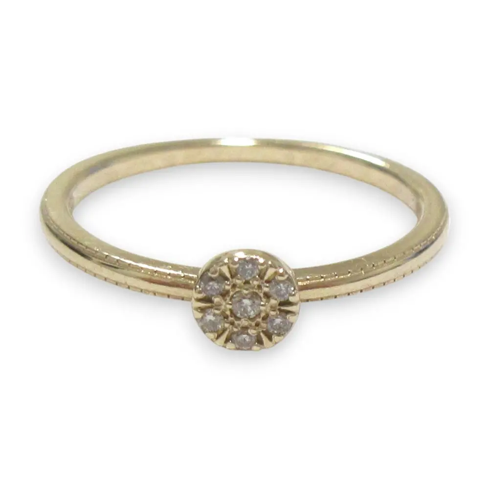 agete アガット K10 ダイヤモンド 0.05ct ハーフエタニティ リング