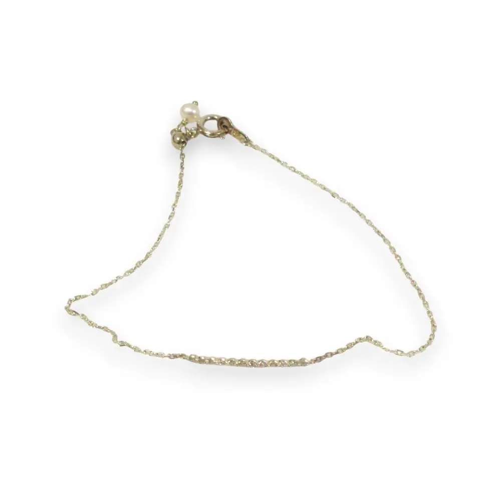 agete アガット シルバー 0.06ct ダイヤモンド チェーン ブレスレット アクセサリー ゴールドカラー