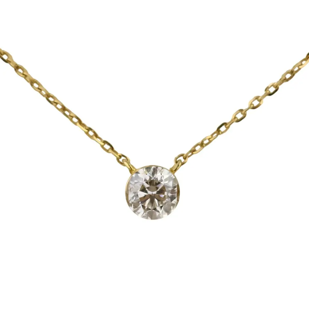 agete アガット 1Pダイヤモンド 0.2ct K18YG チェーンネックレス 10184116047 イエローゴールド