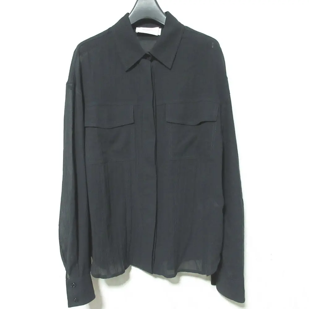 AGNONA アニオナ ロングスリーブ シアーシャツ サイズ40 ブラック