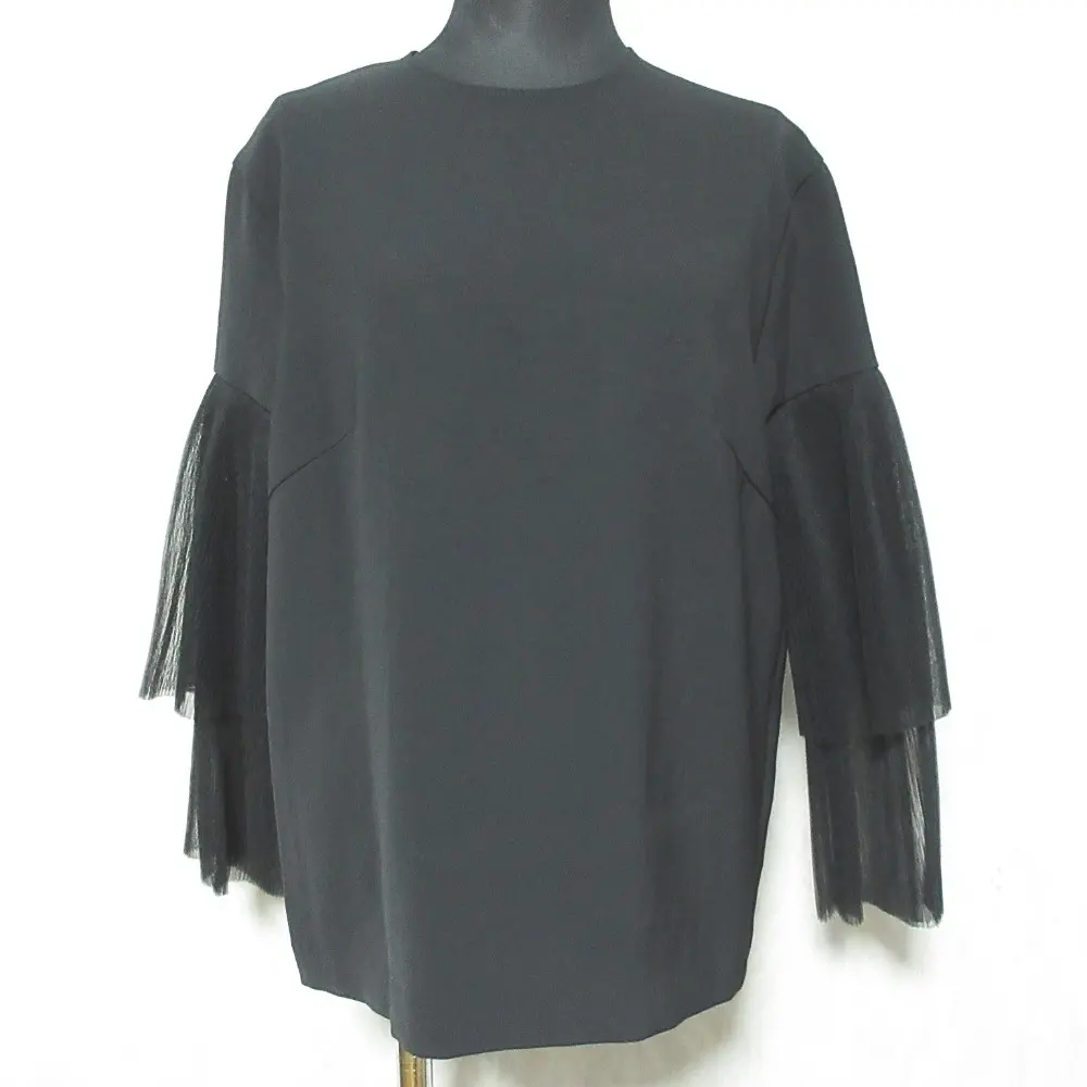 AKIRANAKA アキラナカ Tiia tulle sleeves PO プルオーバー カットソー AP2261-BK 2 ブラック