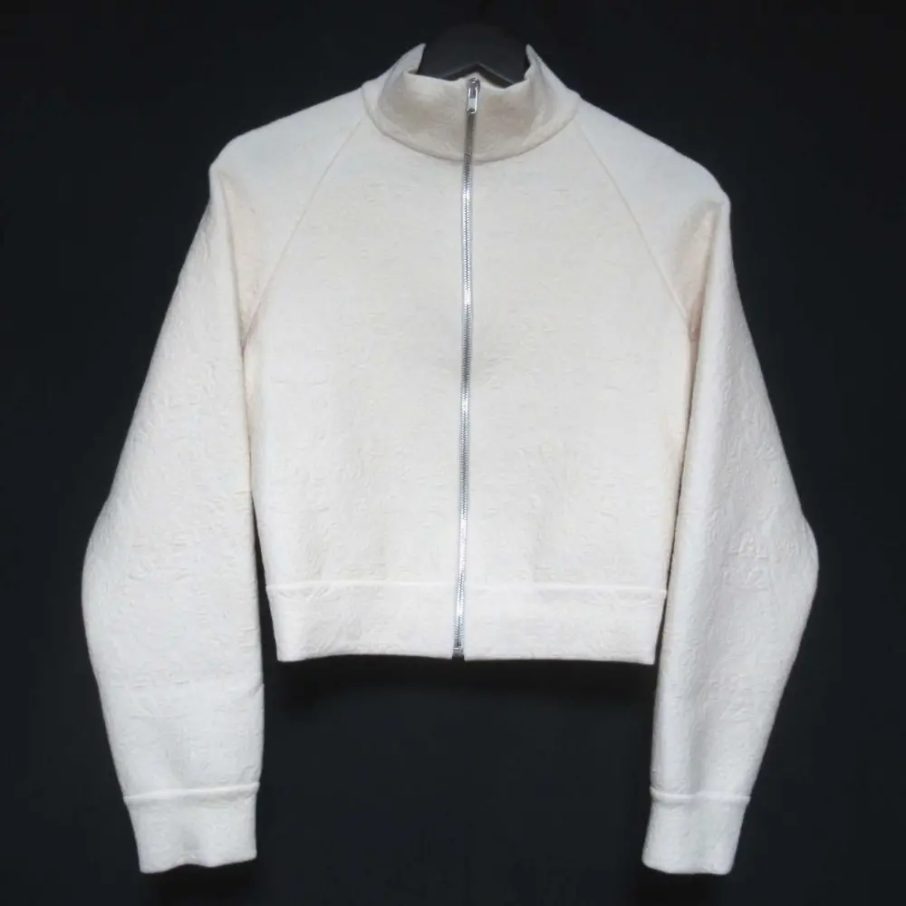 ALAIA アライア フラワーエンボス ジップアップ ショート丈 クロップド ブルゾン ジャケット 36サイズ オフホワイト