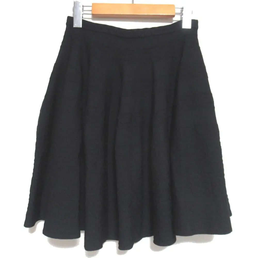 ALAIA アライア ヴィンテージ ひざ上丈 ミニ丈 イージーウエスト エンブロイダリー ニット スカート 38サイズ ブラック