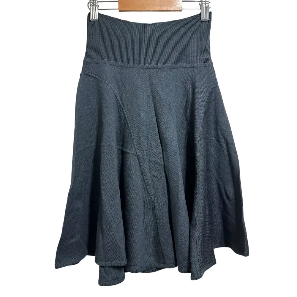 ALAIA アライア ヴィンテージ ひざ丈 イージーウエスト ニット フレアスカート サイズS グレー