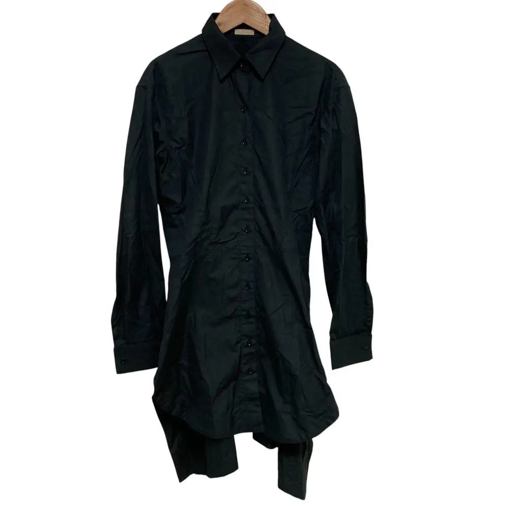 ALAIA アライア バックギャザー 変形 ロングシャツ ブラウス サイズ40 ブラック