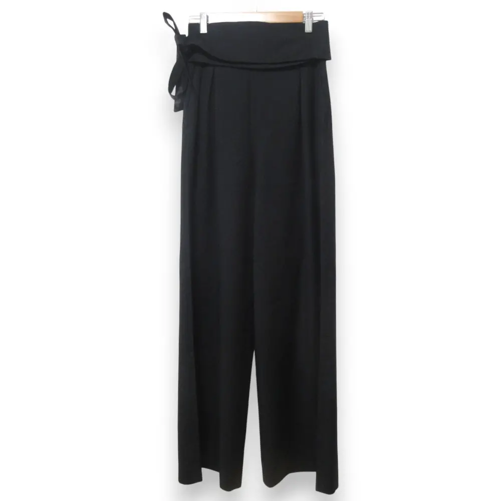 MCQ マックキュー アレキサンダーマックイーン ウール ウエストベルトリボン ワイドパンツ サイズ40 ブラック