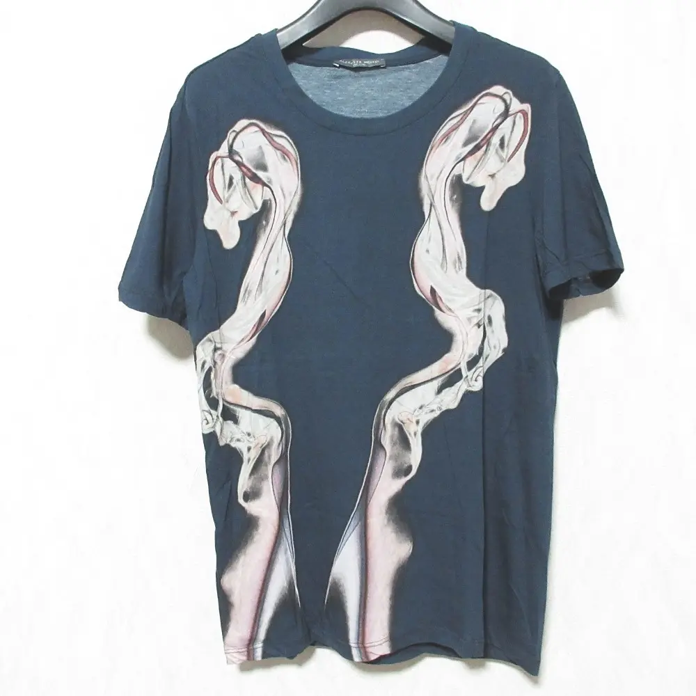 Alexander McQueen アレキサンダーマックイーン グラフィックプリント Ｔシャツ カットソー サイズ44 ネイビー