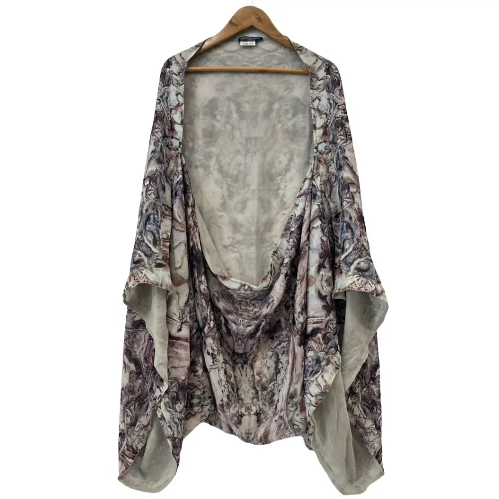 Alexander McQueen アレキサンダーマックイーン 総柄 シルク100％ ボレロ パープル系