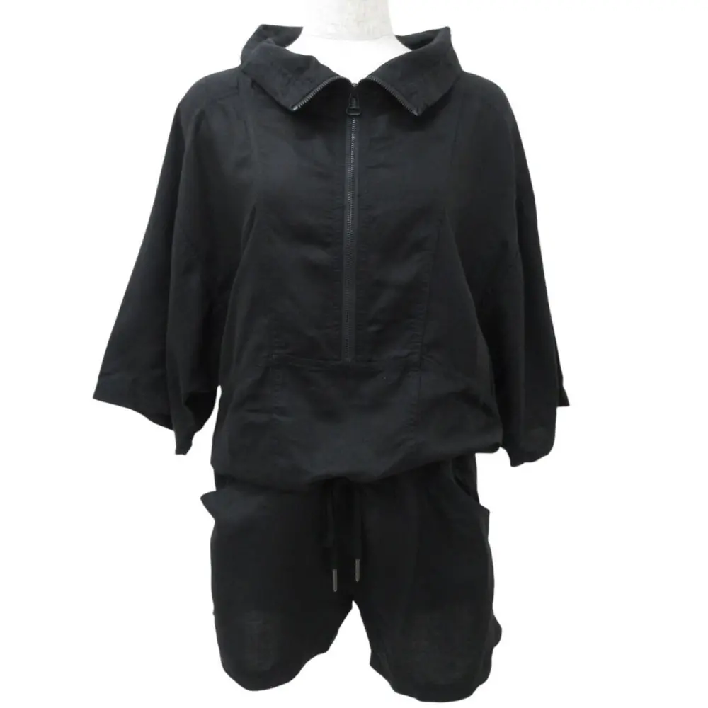 alexander wang アレキサンダーワン リネンブレンド コンビネゾン ショートパンツ オールインワン S ブラック