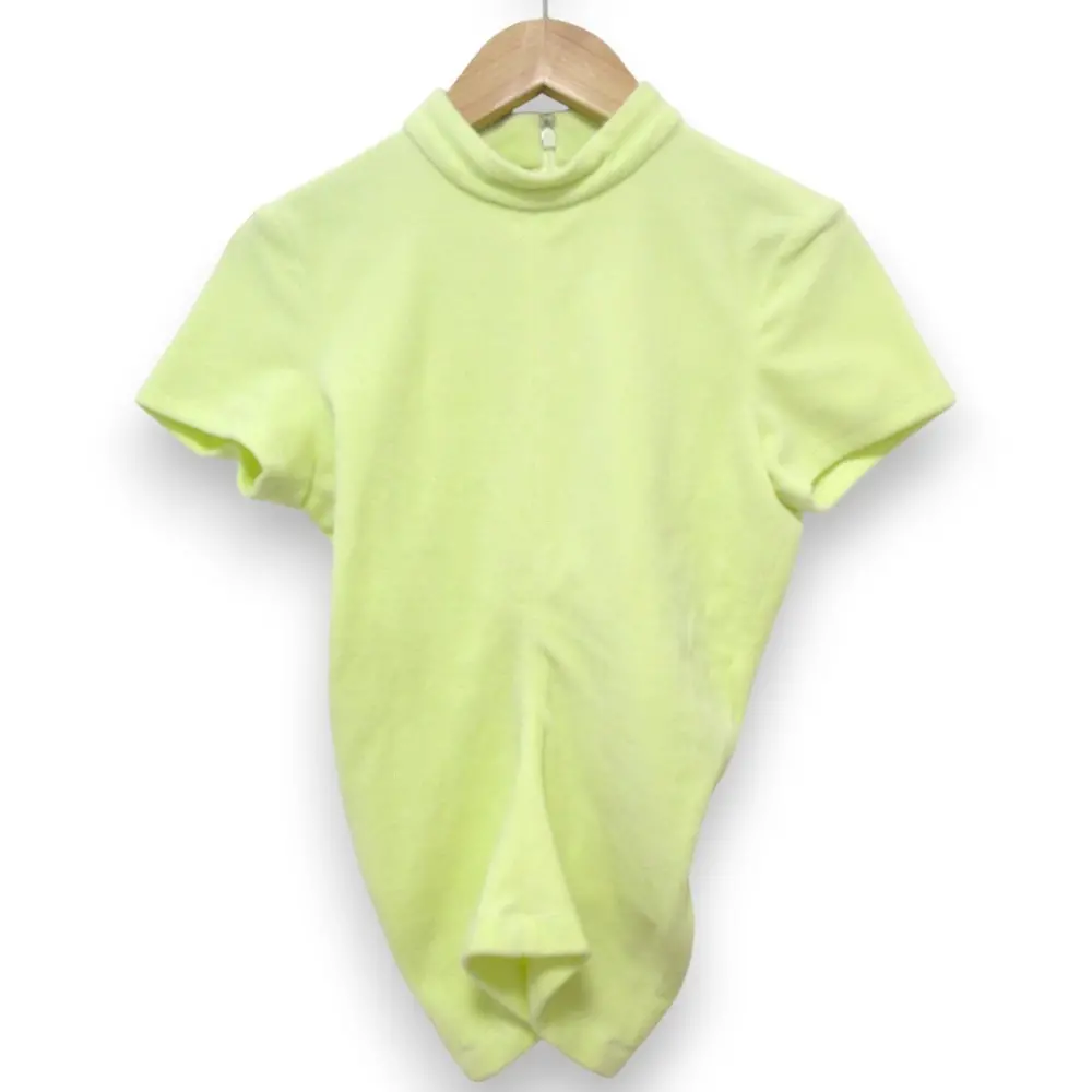 Alexander Wang アレキサンダーワン パイル生地 ストレッチ ボトルネック 半袖 カットソー XSサイズ イエロー