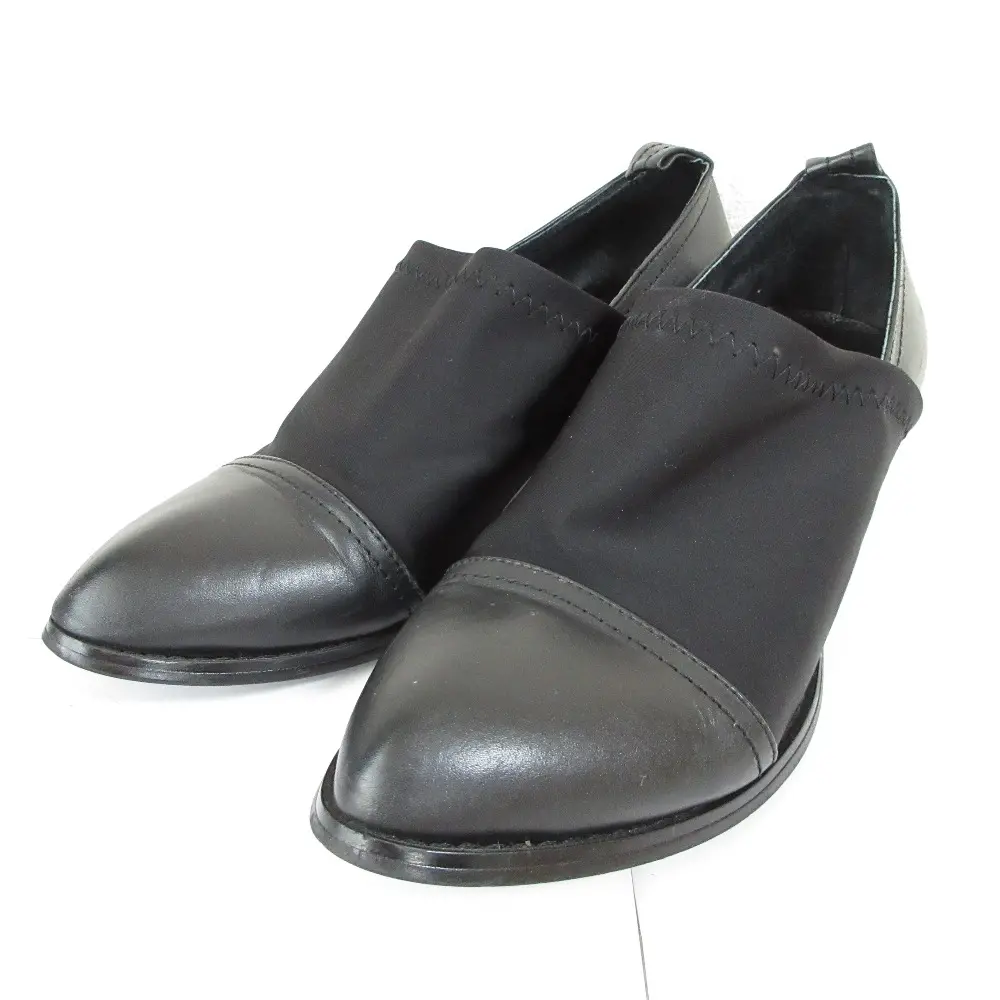 Alaxander Wang アレキサンダーワン 異素材 ドッキング ドレスシューズ スリッポン ローファー パンプス 38 25.0cm相当 ブラック