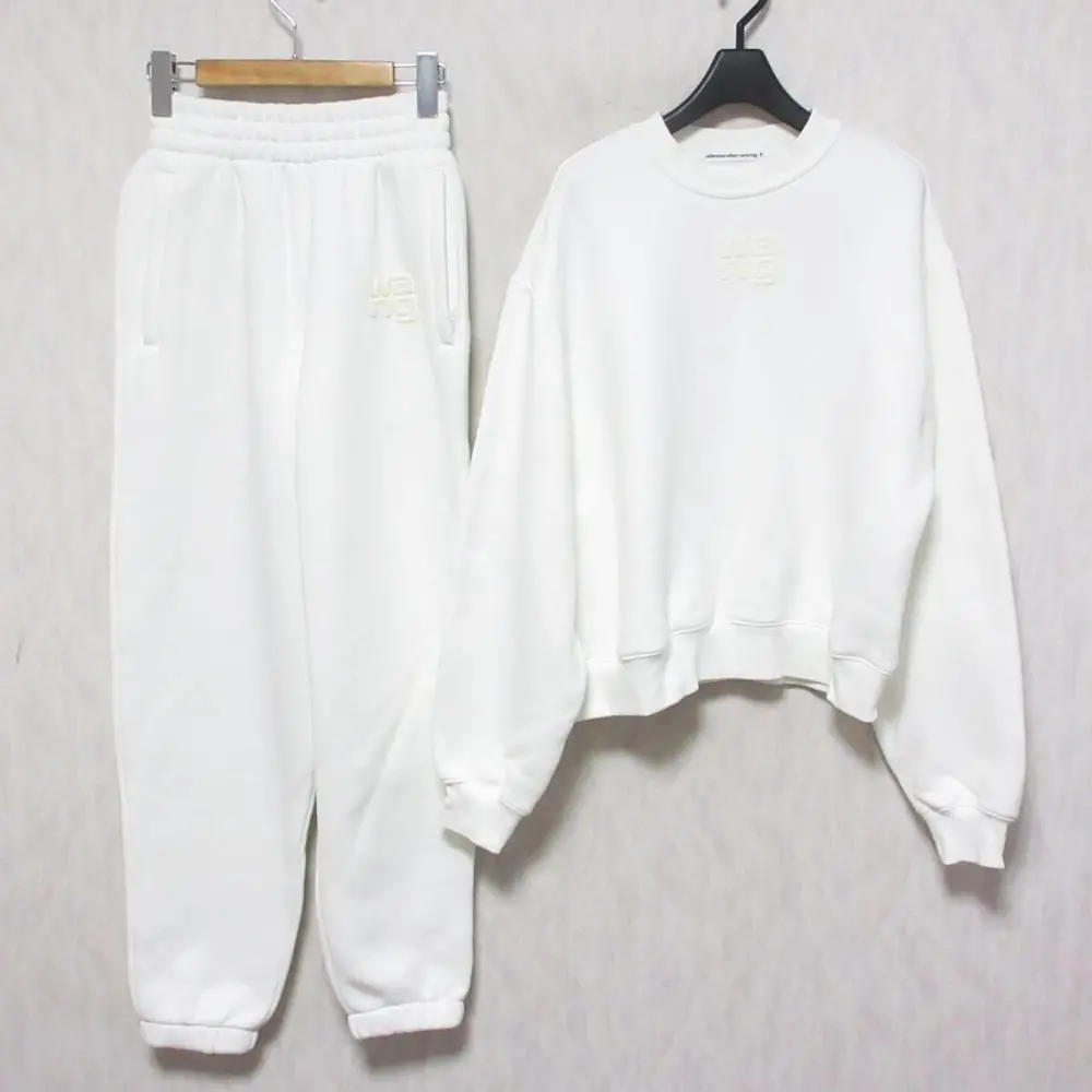 alexanderwang.t アレキサンダーワン.T パフロゴ スウェットシャツ＋パンツ セットアップ 4CC3221360 4CC3224348 XS/XXS ホワイト