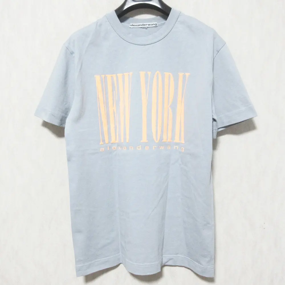 23SS Alexander Wang アレキサンダーワン SHORT SLEEVE TEE WITH NY PUFF GRAPHIC Tシャツ カットソー UCC1231599 XS ブルー