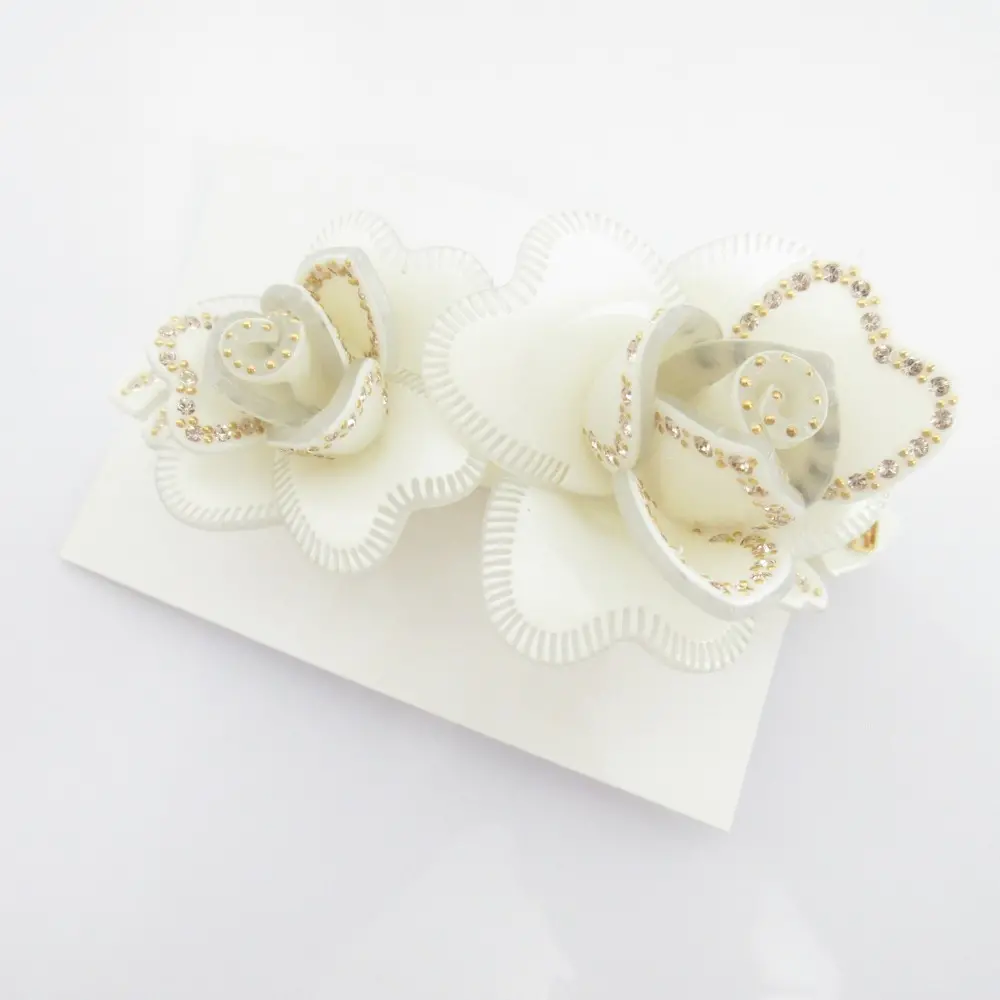 ALEXANDRE de Paris アレクサンドルドゥパリ フラワーデザイン ヘアクリップ ヘアアクセサリー ホワイト