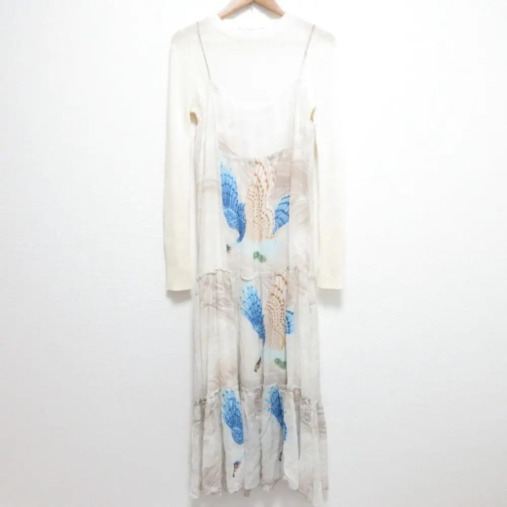 20AW ALLSAINTS オールセインツ TILLY SWOOP 2-IN-1 DRESS 長袖 ニット+ドレス ワンピース US6 マルチカラー