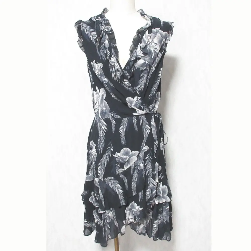 23SS ALLSAINTS オールセインツ ARI SL MIA DRESS ノースリーブ ラップワンピース 4 ブラック