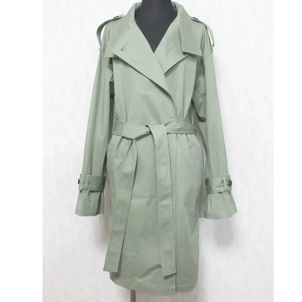 22SS allureville アルアバイル MANTECOスタンドハーフコート ストレッチ トレンチコート 2 カーキグリーン